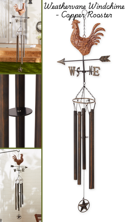 Weathervane Windchime  - Copper Rooster