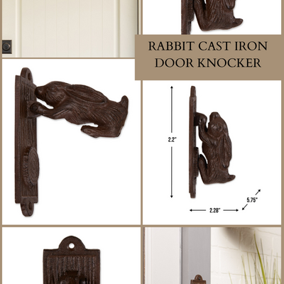 Rabbit cast iron door knocker