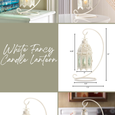 White fancy candle lantern