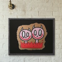 😈😇Painting by Celipe Perroloco "Two Demons"  - Thumbnail 5