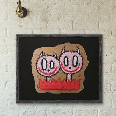 😈😇painting by celipe perroloco "two demons" 