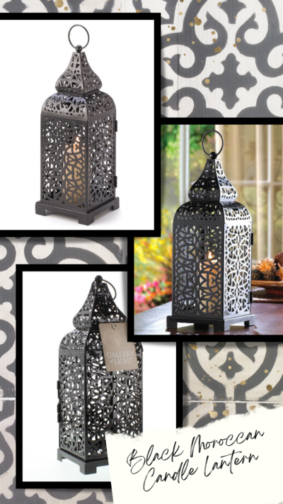 Black Moroccan Candle Lantern
