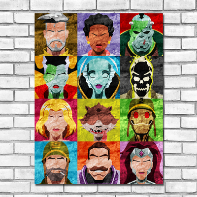 Collage art print - creature commandos