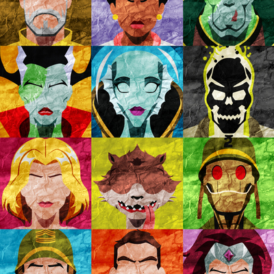 Collage art print - creature commandos