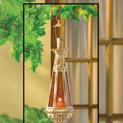 Amber teardrop lantern