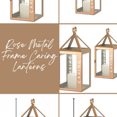 Rose metal frame caring lanterns