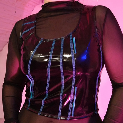 Ooak zip drive crop tank - blue-raspberry.zip - Thumbnail 2