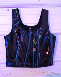 OOAK Zip Drive Crop Tank - blue-raspberry.zip - Thumbnail 2