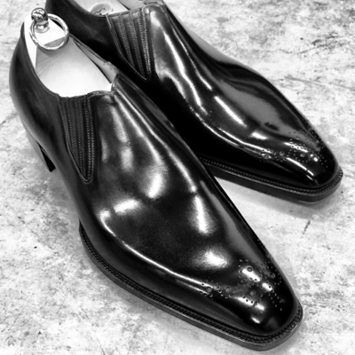 Handmade Men Black Leather Dress Shoes 