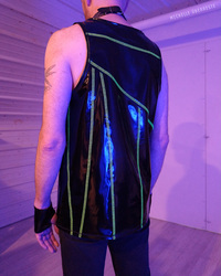 OOAK Zip Drive Crop Tank - lemon-lime.zip - Thumbnail 2