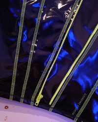 OOAK Zip Drive Crop Tank - lemon-lime.zip - Thumbnail 3