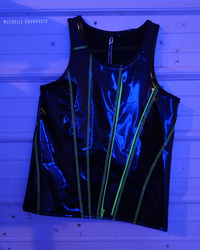 OOAK Zip Drive Crop Tank - lemon-lime.zip - Thumbnail 5