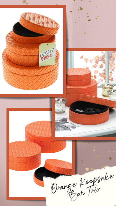 Orange Keepsake Box Trio