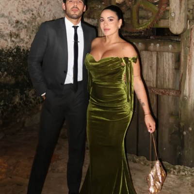 Elegant mermaid off the shoulder green velvet evening dresses with lace up - Thumbnail 1