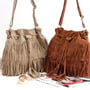 Suede Tassel Shoulder Bag - Thumbnail 2