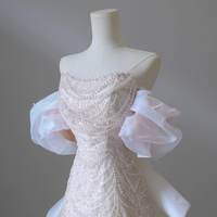 Lovely Pink Pearl Long A-Line Prom Dress - Thumbnail 3