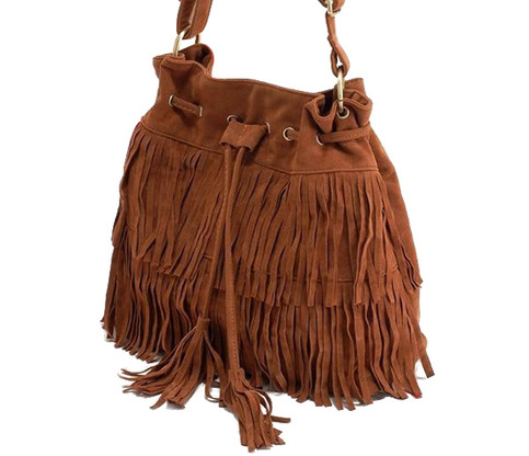 Suede Tassel Shoulder Bag