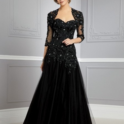 Elegant a line lace appliques mother of the bride/groom dress evening formal prom dress