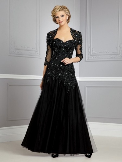 Elegant A Line Lace Appliques Mother of the Bride/Groom Dress Evening Formal Prom Dress