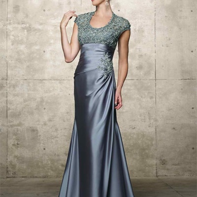Elegant blue sheath mother of the bride/groom dress evening formal prom dress