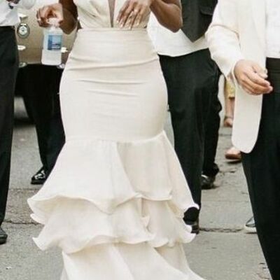 Elegant sheath tiered beach boho wedding dress bridal gown wedding gown