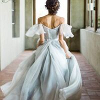  A-line Wedding Gown Wedding Dress, Light Blue Tulle Wedding Gown Bridal Dress - Thumbnail 1