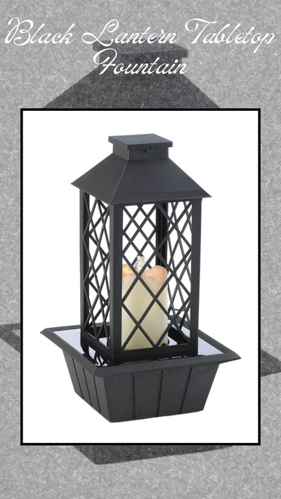 Black Lantern Tabletop Fountain