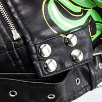 Graffiti Soft Punk PU Leather Jacket - Thumbnail 5