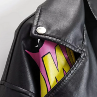 Graffiti Soft Punk PU Leather Jacket - Thumbnail 4