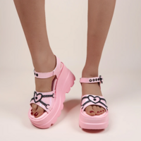 Women’s Platform Sandals with Metal Chain Decoration - Thumbnail 4