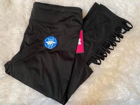 Black Leggings with Moisture Wicking Fabric Size S - 3X