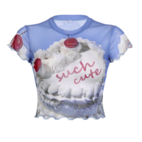 Such Cute Cherry Cake Mesh Top - Thumbnail 3