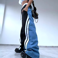 CONTRAST STRIPED PATCHWORK PANTS - Thumbnail 1