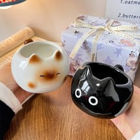 Cute Siamese Cat Ceramic Coffee Cup - Thumbnail 2