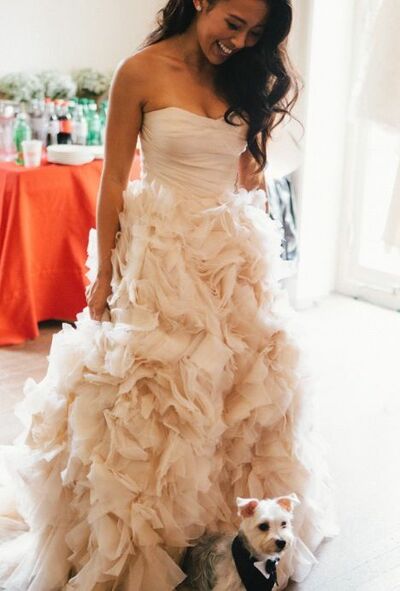 Champagne Ball Gown Tiered Organza Wedding Dress Bridal Gown Wedding Gown