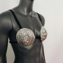 Silver Gothic Punk Rock Bra Top for Women,Burning Man Bra Top-2