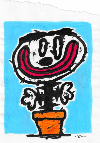 🌱Drawing by Celipe Perroloco "Don't step out of line" 