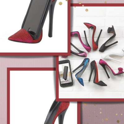 Sparkle red shoe phone holder