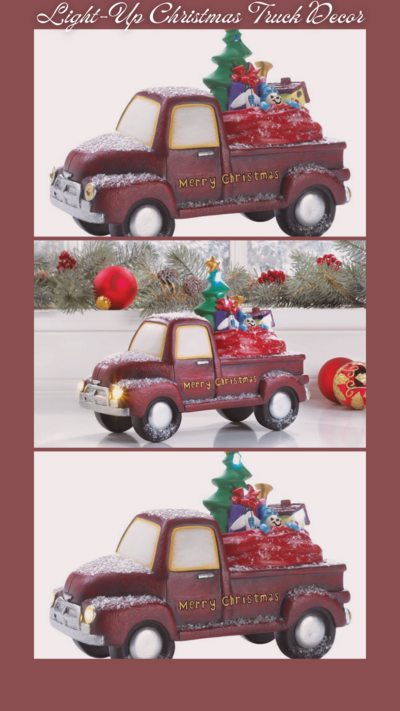 Light-Up Christmas Truck Decor
