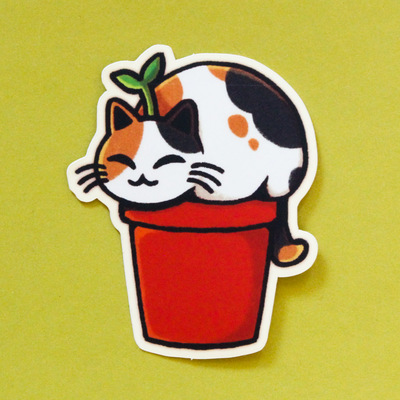 Cat Sprout 2.36" Matte Sticker