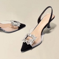Sexy Crystal Transparent High Heels - Thumbnail 6