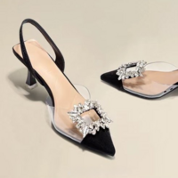 Sexy Crystal Transparent High Heels - Thumbnail 5