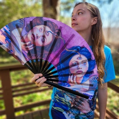 "symbiosis" bamboo fan - Thumbnail 1