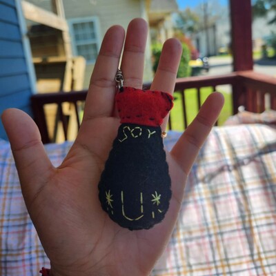 Felt Soy Sauce Keychain 