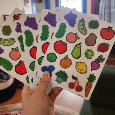 Fruits and Veggies Sticker Sheet