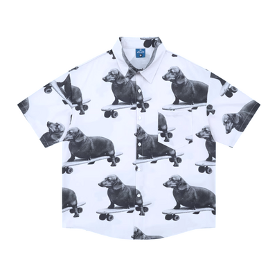 Skateboarding dachshund shirt - Thumbnail 1