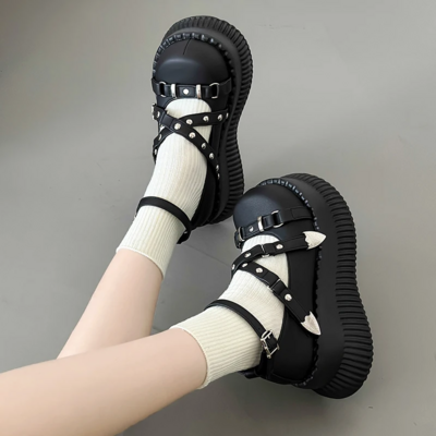 Punk Gothic Women's Wedge High Heel Platform Shoes