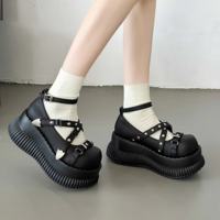 Punk Gothic Women's Wedge High Heel Platform Shoes - Thumbnail 3