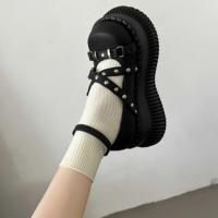 Punk Gothic Women's Wedge High Heel Platform Shoes - Thumbnail 5