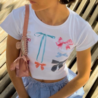 Colored Bow Printed Top - Thumbnail 4